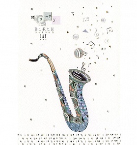 Открытка – Саксофон, с конвертом (Turnowsky, MO6317X1k)